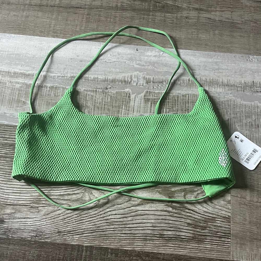 FP Movement by Free People Green Mesh Bra
